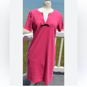 Talbots Pink Bow Front Dress Sz Large
